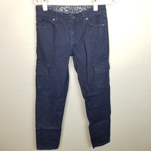 Patagonia Women's 27 Iron Clad Dark Blue Denim Cargo Pants Casual Bottoms